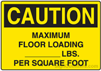 Caution Maximum Floor Loading