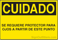 Cuidado Se Requiere Protector Para Ojos A Partir De Este Punto