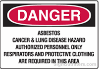 OSHA Danger Sign - Asbestos Hazard Auth. Personnel Only Respirators