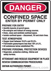 OSHA Danger Sign - Confined Space Enter By Permit Only