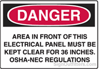 OSHA Danger Sign - Area Must Be Kept Clear