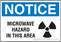 Notice Microwave Hazard In This Area with Symbol