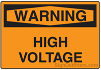 OSHA Warning Sign - High Voltage