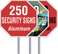 Buy 250 Octagon Shaped Aluminum Security Signs