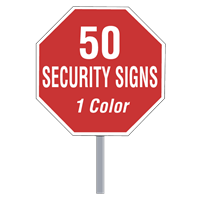 Buy 50 Octagon Shaped Security Signs