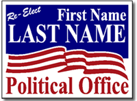 Political Yard Sign Template - Design P12 Re-Elect