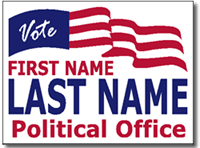 Two Color Political Yard Sign Template.  Shown Fire Red & Ultra Blue.