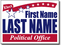 Political Signs with Stands - Design P210 - Two Color Political Design