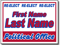 Political Yard Sign Template - Design P52 Re-Elect