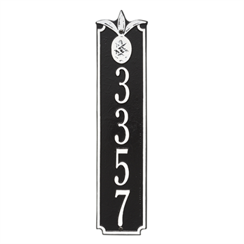 Pineapple Vertical Wall Plaque - Standard - Black / White