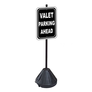 Valet Parking Ahead Sign with Portable Pole