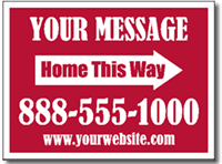 One Color Real Estate Yard Sign Template with Arrow