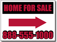 Two Color Real Estate Yard Sign Template with Arrow