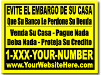 Real Estate Yard Sign Template.  Short Sale Template in Spanish.