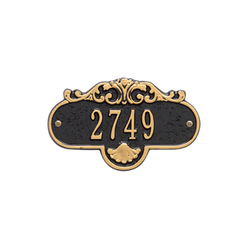 Rochelle Petite Address Plaque Wall Sign - One Line - Black / Gold