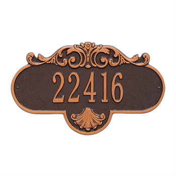 Rochelle Standard Address Plaque Wall Sign - One Line - Antique Copper