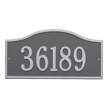 Rolling Hills Grand Address Wall Plaque - One Line - Pewter / Silver
