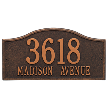 Rolling Hills Grand Address Plaque Wall Sign - Two Line - Oil Rubbed Bronze