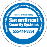 Security Decals - Circle Shaped - Adhesive Sticker