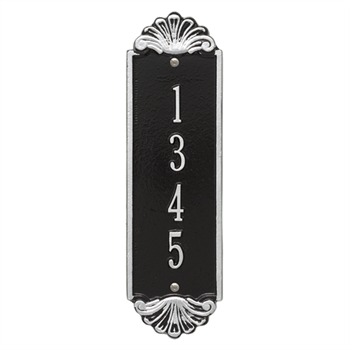 Shell Vertical 12 inch Wall Plaque - Standard - Black / Silver