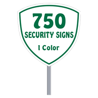 Buy 750 Custom One Color Shield Shaped Security Sign