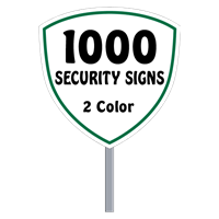 Buy 1000 Custom Two Color Shield Shaped Security Signs