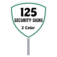 Buy 125 Custom Two Color Shield Shaped Security Signs