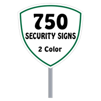 Buy 750 Custom Two Color Shield Shaped Security Sign