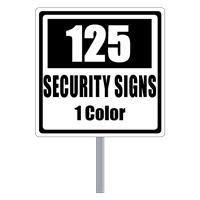 Buy 125 Custom One Color Square Shaped Security Signs