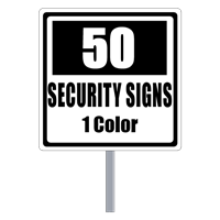 Buy 50 Custom One Color Square Shaped Security Signs