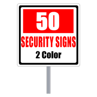 Buy 50 Custom Two Color Square Shaped Security Signs