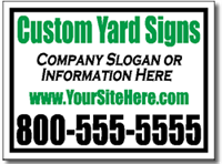 Simple Two Color Bandit Yard Sign. Emerald Green & Black on white