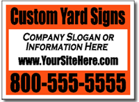Two Color Bandit Yard Sign Template. Shown Brilliant Orange & Black