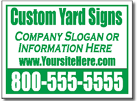 Simple and Plain Bandit Yard Sign. Emerald Green on White