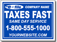 One Color Tax Yard Sign Template