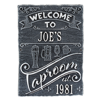 Tap Room Brew Pub Plaque - Black / White Letters