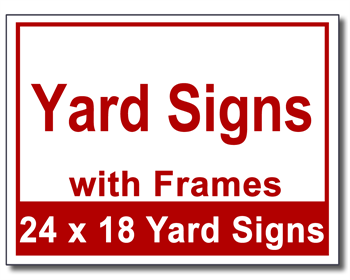 Yard Signs with Frames - 50 Signs and Stakes 24x18