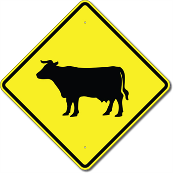 Cattle Crossing Symbol Sign