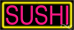 Sushi with Yellow Border Neon Sign - Regular Design