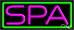 Spa with Green Border Neon Sign - Regular Design