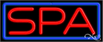 Spa with Blue Border Neon Sign - Regular Design