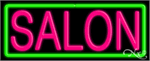 Salon with Green Border Neon Sign - Regular Design