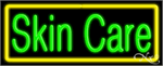 Skin Care with Yellow Border Neon Sign - Regular Design