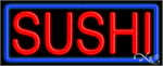 Sushi with Blue Border Neon Sign - Regular Design