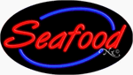 Seafood Neon Sign - Oval Design
