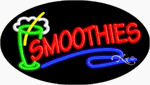 Smoothies with Glass Graphic Neon Sign - Oval Design
