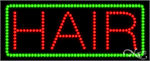 Hair with Green Border LED Sign