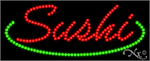 Sushi with Green Border LED Sign - Regular Design
