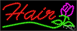 Hair with Rose Graphic LED Sign