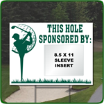 Reusable 24'' x 18'' Golf Hole Sponsor Sign with Clear Sleeve
